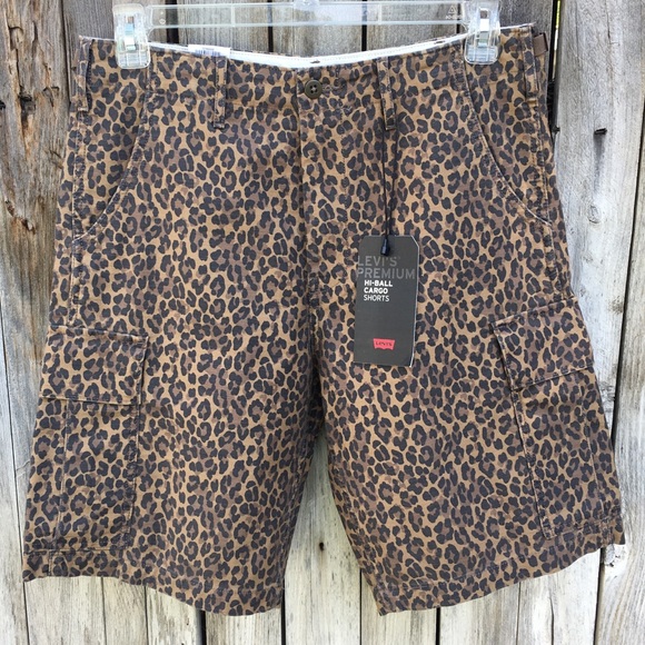 Hi Ball Cargo Shorts Cotton Leopard 